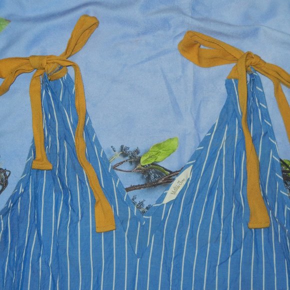 Matilda Jane Sandy Seashell Blue & White Striped Cotton Cover-up Dress Small - Picture 2 of 4